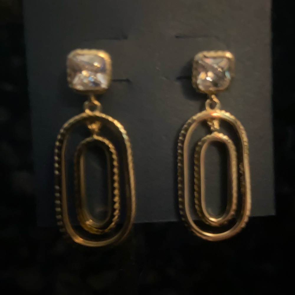 Cole Haan CZ and gold earrings
